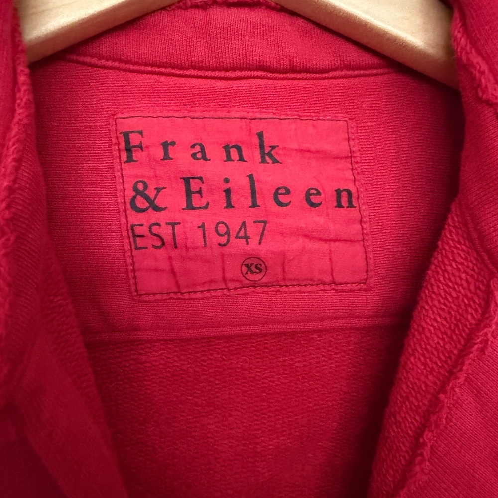 Red Frank & Eileen Cotton Triple Fleece Button Down Sweatshirt Shirt XS - Picture 4 of 8